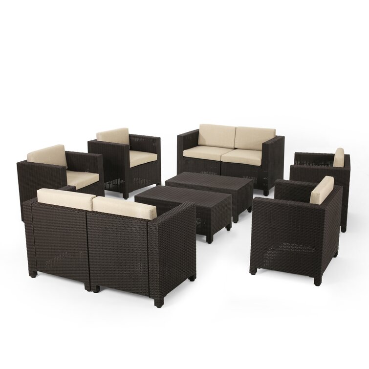 Rattan 8 discount seater corner sofa